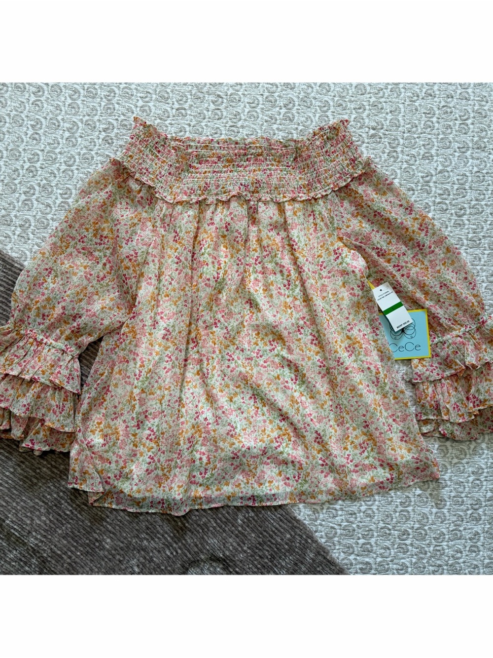 Cece Floral Off The Shoulder Top - L - NWT!
